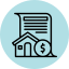 Real estate and finance icon with house