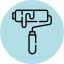 Paint roller icon in blue circle