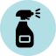 Spray bottle icon in blue circle